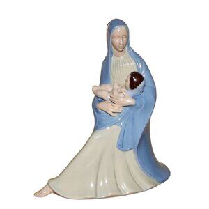 Holland Mold Ceramic Figurine Holy Virgin Mary Madonna & Baby Jesus Vintage MCM